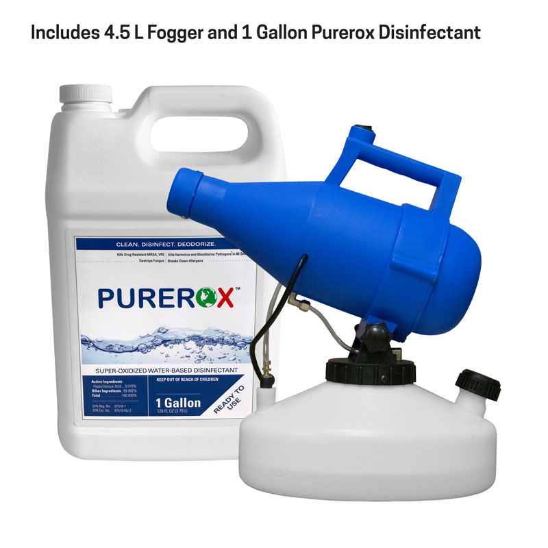 Safety Products, 4.5L Fogger and 1 Gal Purerox Covid-19 Disinfectant Kit