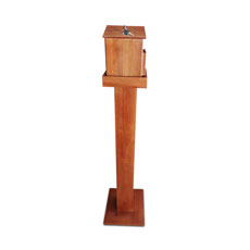 Wood Offering Box and Stand Combo - Oak Brown 